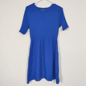 Tahari Women's Blue Midi Dress Size XL Quiet Luxury Old Money Business Casual